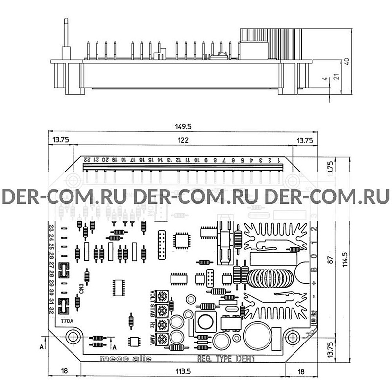Регулятор напряжения AVR Mecc Alte DER1 ДизельЭнергоРесурс